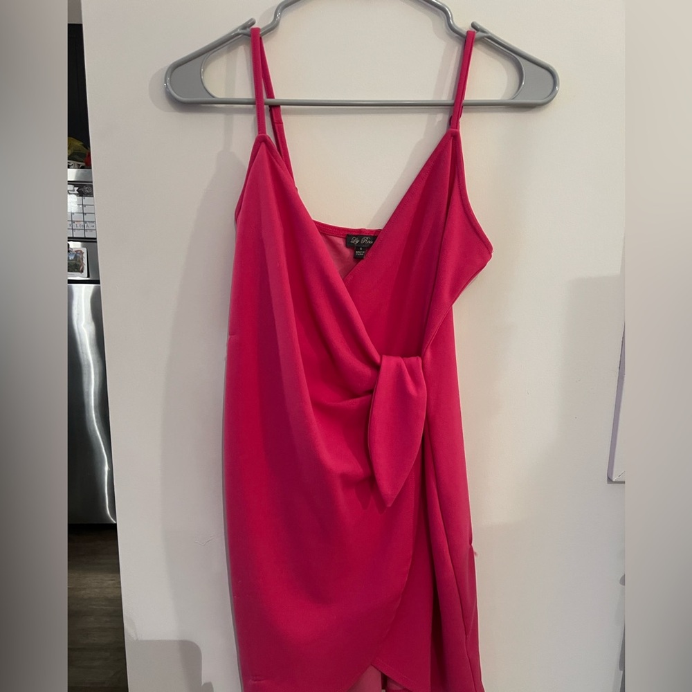 Lily Rose Fuchsia V-Neck Dress